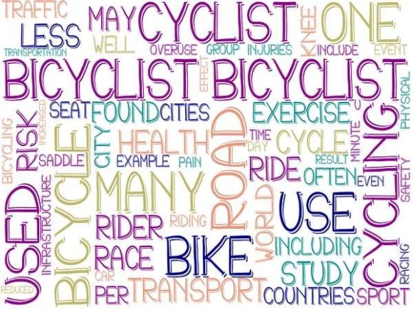 Bicyclist Wordcloud Skinny Tumbler