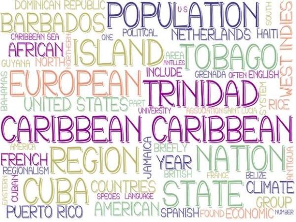 Caribbean Wordcloud Tie Dye
