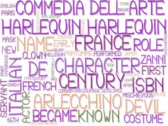 Harlequin Wordcloud Tshirt: Creative Versatility, Worn Well