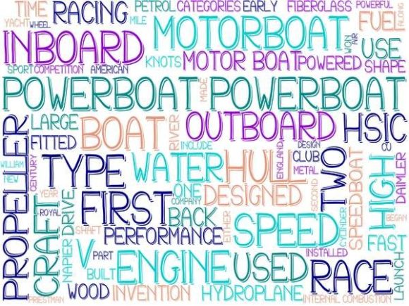 Powerboat Wordcloud Advertising